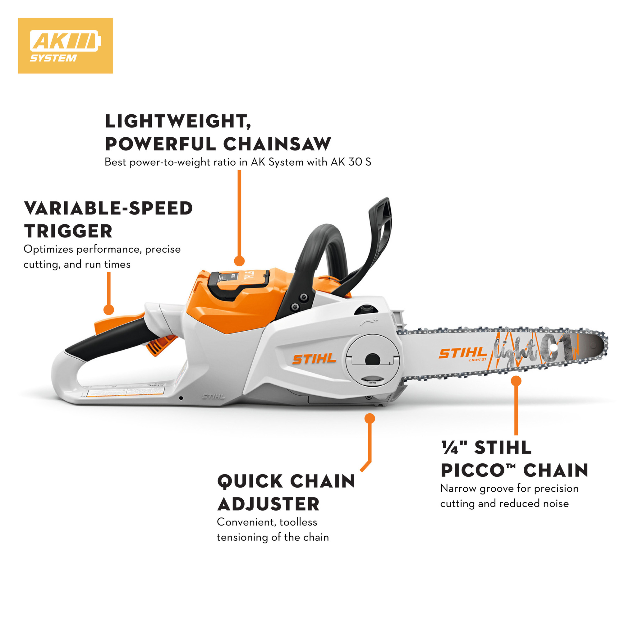 STIHL MSA 80 Battery Powered Chainsaw